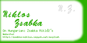 miklos zsabka business card